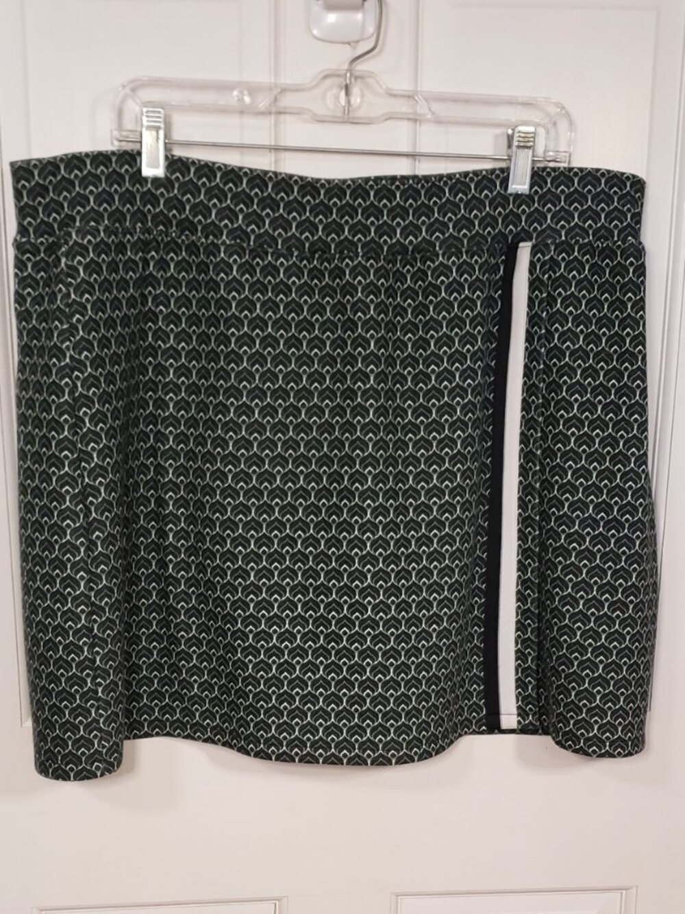 Talbots Plus 2X Skort Black Green & White Geometric Pattern NWT